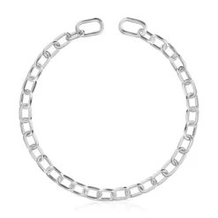 Colar curto XXL em prata Hold Oval