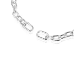 Colar curto XXL em prata Hold Oval