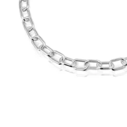 Colar curto XXL em prata Hold Oval