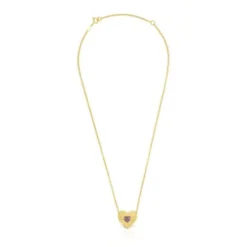Colar em prata vermeil coração com rodolitas Iris Motif