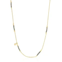 Colar em prata vermeil e pirite Bold Bear