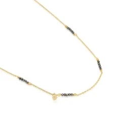 Colar em prata vermeil e pirite Bold Bear