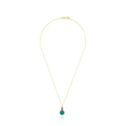 Colar Ivette em Ouro com Amazonite e Rubi