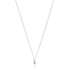 Colar Les Classiques cruz em Ouro branco com Diamantes