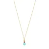 Colar Mini Ivette em Ouro com Amazonite e Rubi