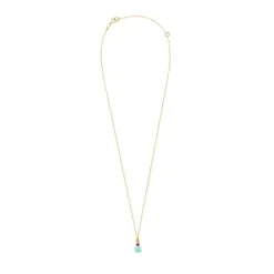 Colar Mini Ivette em Ouro com Amazonite e Rubi