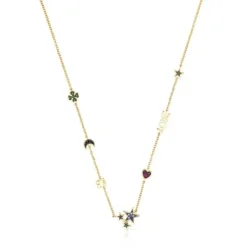 Colar Teddy Bear em Prata vermeil e Pedras preciosas