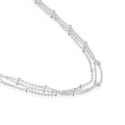 Colar triplo curto em prata TOUS Basics