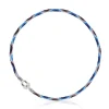 Colar/Bracelete elástico em prata com cordão azul e lilás TOUS MANIFESTO