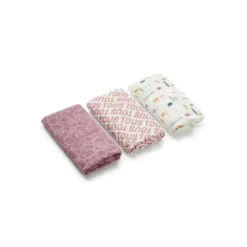 Conjunto de 3 mantilhas MMuse cor-de-rosa