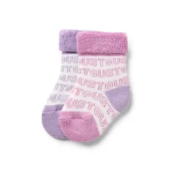 Conjunto de 2 pares de peúgas de bebé SSocks cor-de-rosa