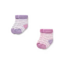 Conjunto de 2 pares de peúgas de bebé SSocks cor-de-rosa
