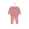 Conjunto de malha de bebé Tricot logótipo TOUS cor-de-rosa