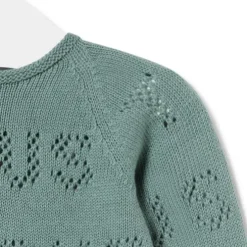 Conjunto de malha de bebé Tricot logótipo TOUS verde