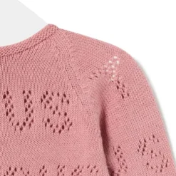 Conjunto de malha de bebé Tricot logótipo TOUS cor-de-rosa