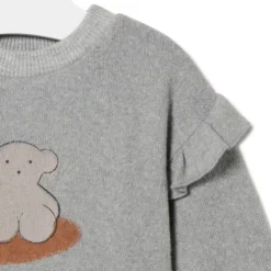 Conjunto de menina liso e às riscas Grey cinzento
