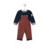 Conjunto de menino liso e às riscas Blue azul marinho