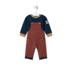 Conjunto de menino liso e às riscas Blue azul marinho