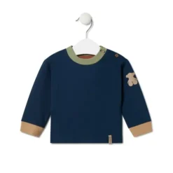 Conjunto de menino liso e às riscas Blue azul marinho