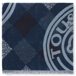 Foulard Kaos Mini Stamp em jacquard azul