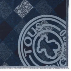 Foulard Kaos Mini Stamp em jacquard azul