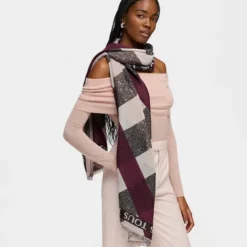 Foulard Kaos Mini Stripes em jacquard rosa