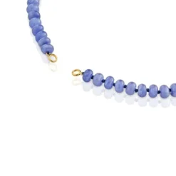 Gargantilha banhada a ouro 18 K sobre prata e quartzito azul Hold Oval
