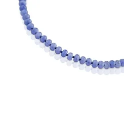 Gargantilha banhada a ouro 18 K sobre prata e quartzito azul Hold Oval