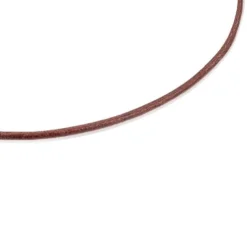 Gargantilha em pele de 2 mm castanha com fecho banhado a ouro de 18 K sobre prata, 40 cm, TOUS Chokers