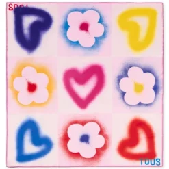 Lenço quadrado em cor pau-rosa TOUS Motif Flower