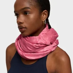Lenço quadrado grande rosa TOUS MANIFESTO