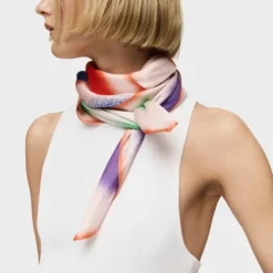 Lenço quadrado laranja TOUS Motifs Tulip