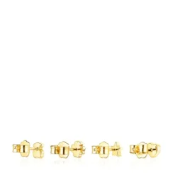Pack de Brincos Teddy Bear em Prata vermeil e Pedras preciosas