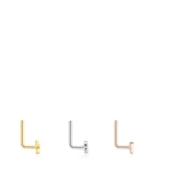 Pack de piercings de nariz TOUS Basics em aço tricolor