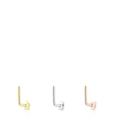 Pack de piercings de nariz TOUS Basics em aço tricolor
