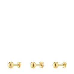 Pack de piercings de orelha em aço IP dourado Balloon