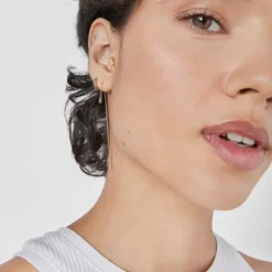 Piercing de orelha em ouro com iolita e motivo de coração Cool Joy
