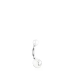 Piercing de umbigo TOUS Pearl em aço e pérolas