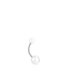 Piercing de umbigo TOUS Pearl em aço e pérolas