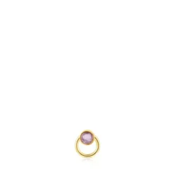 Piercing Plump em aço IP dourado e ametista
