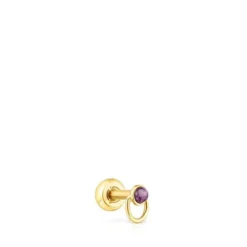 Piercing Plump em aço IP dourado e ametista