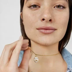 Pingente Aquário em prata vermeil com madrepérola e topázios TOUS Horoscope