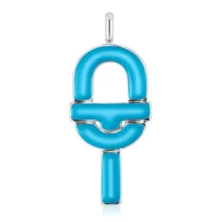 Pingente grande em prata e esmalte azul TOUS MANIFESTO