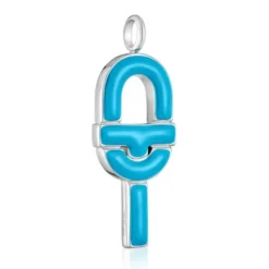Pingente grande em prata e esmalte azul TOUS MANIFESTO