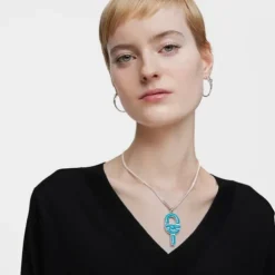 Pingente grande em prata e esmalte azul TOUS MANIFESTO