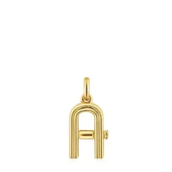 Pingente médio letra A banhado a ouro de 18 K sobre prata TOUS Alphabet