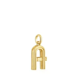 Pingente médio letra A banhado a ouro de 18 K sobre prata TOUS Alphabet