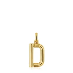 Pingente médio letra D banhado a ouro de 18 K sobre prata TOUS Alphabet