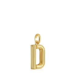 Pingente médio letra D banhado a ouro de 18 K sobre prata TOUS Alphabet