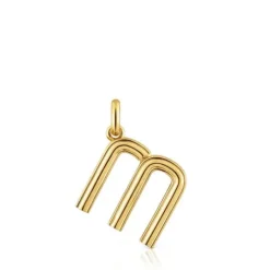 Pingente médio letra M banhado a ouro de 18 K sobre prata TOUS Alphabet